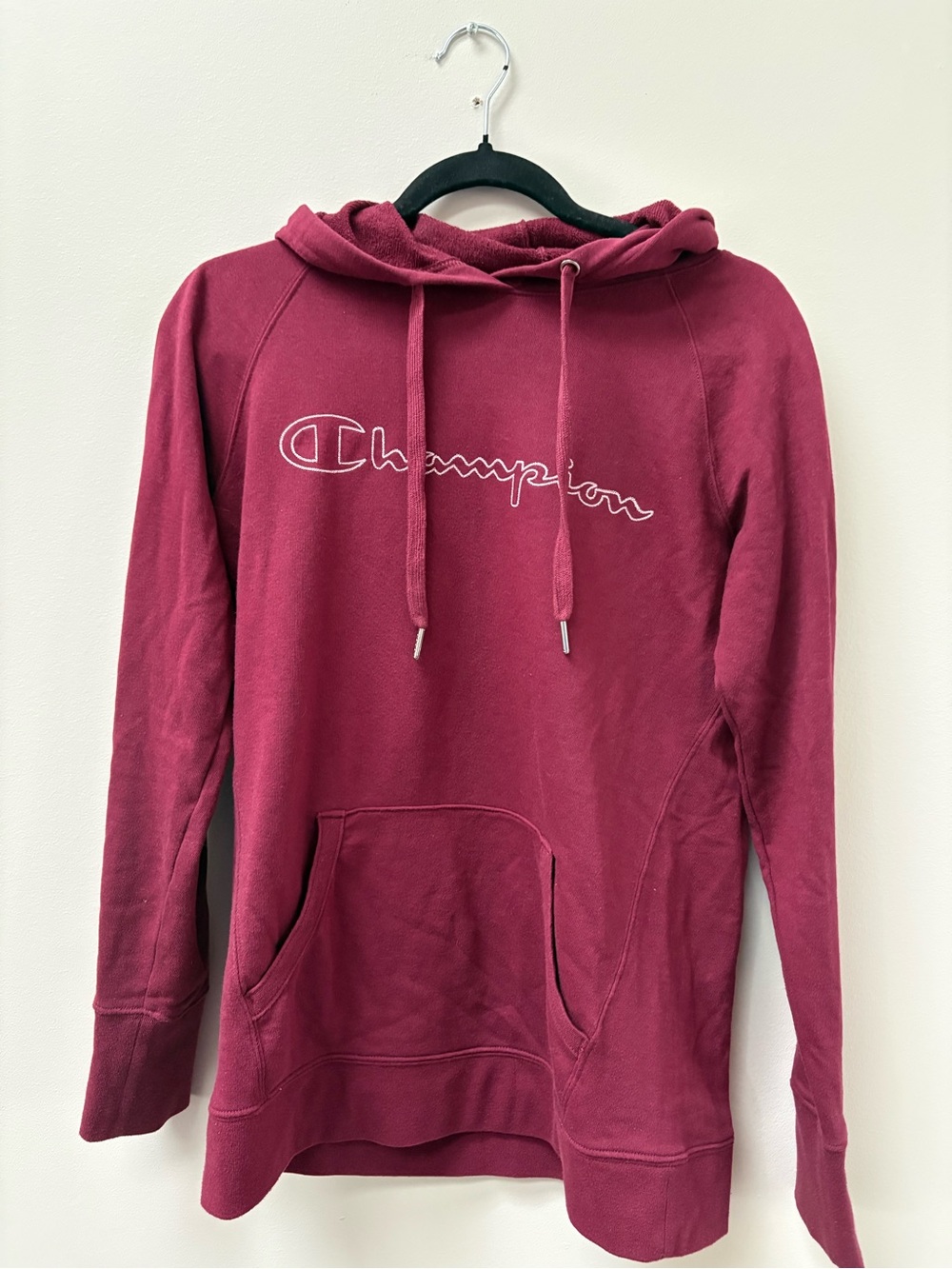 Champion Women's Maroon Pullover Hoodie with Script Logo